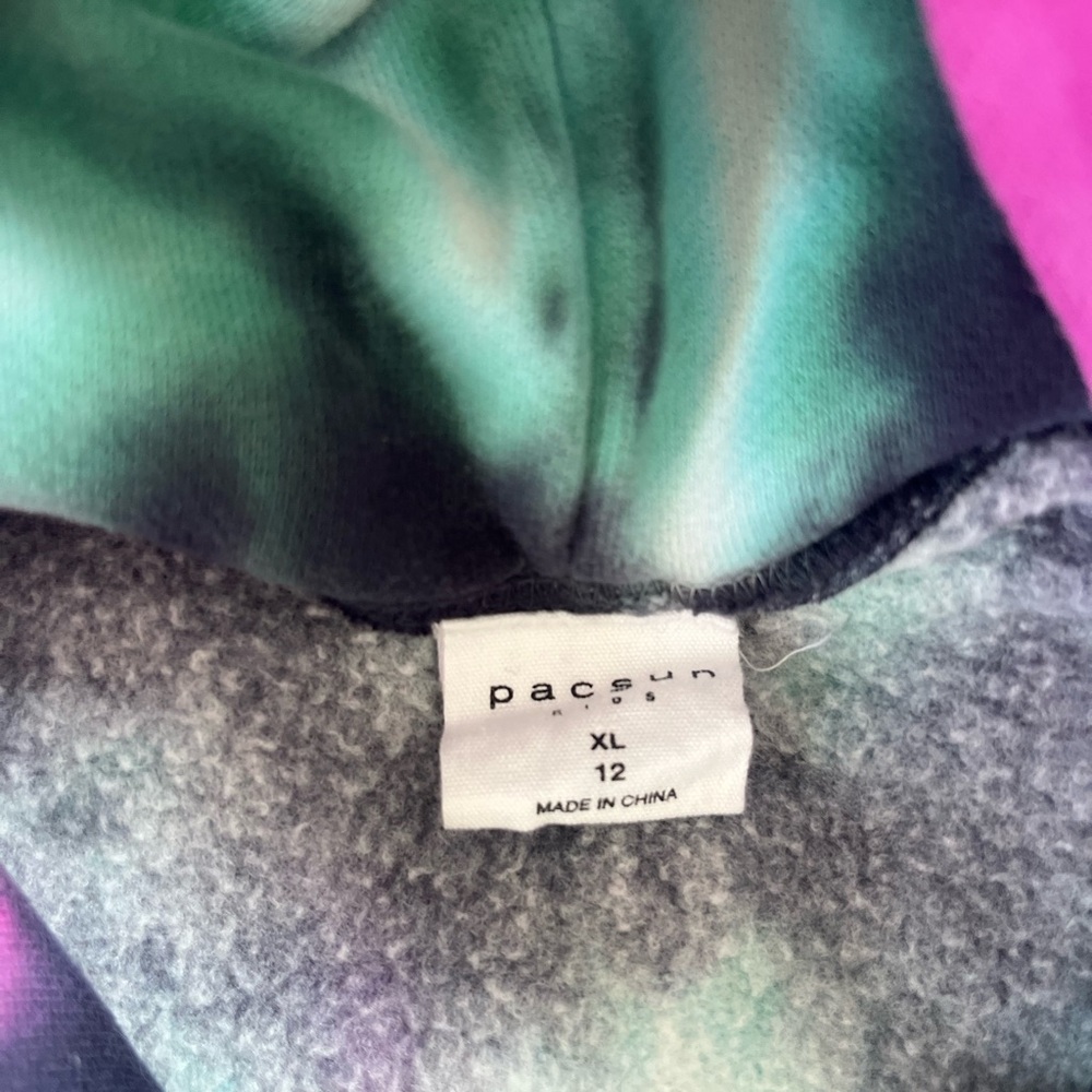 PacSun Tie-Dye Hoodie - Pink, Green, Navy - Picture 6 of 7